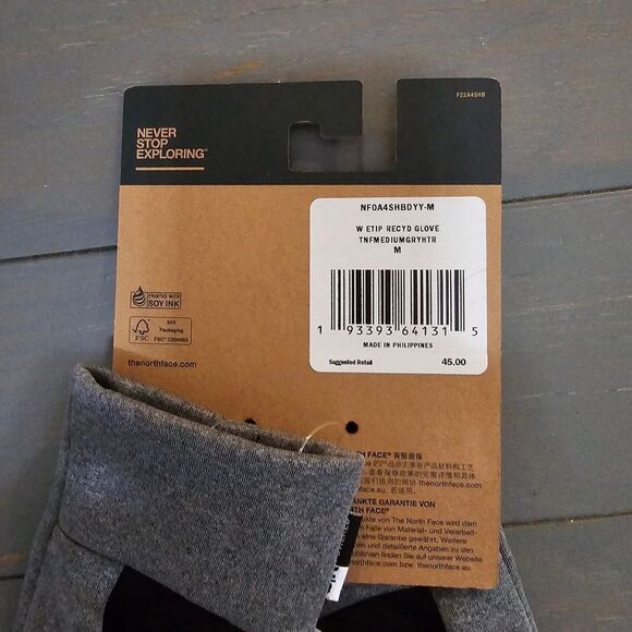 Last Pair!!! The North Face Gray Etip📲  touchscreen Glove🧤 Size medium - Picture 7 of 9